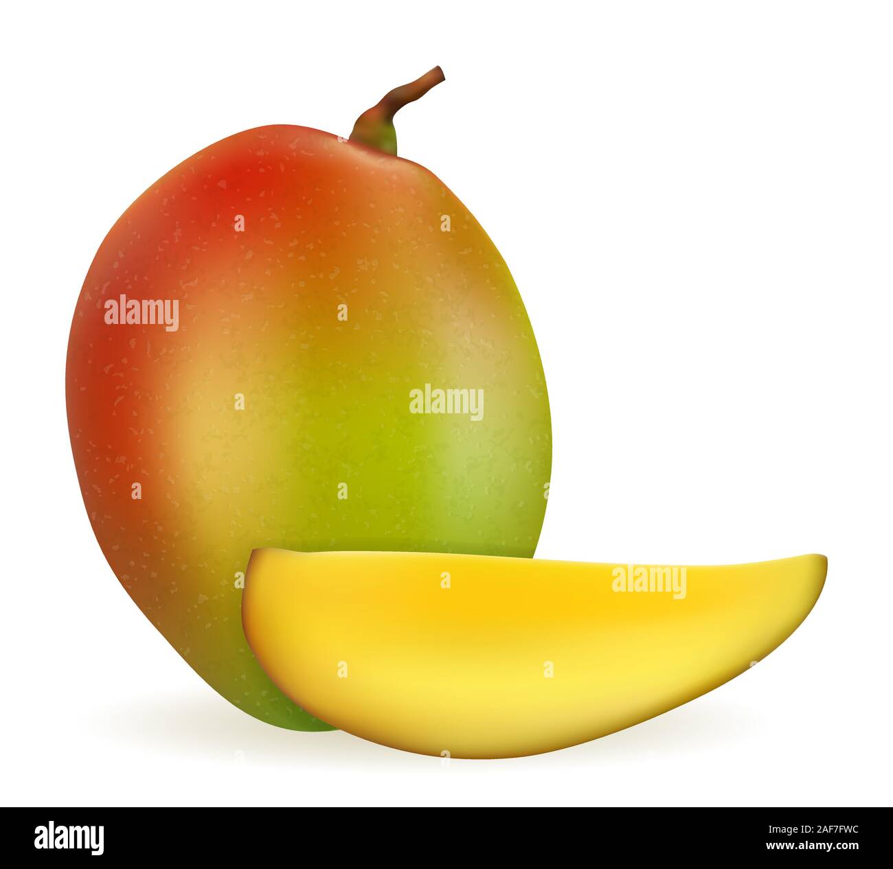 mango fresh ripe exotic fruit vector illustration isolated on white background Stock Vector