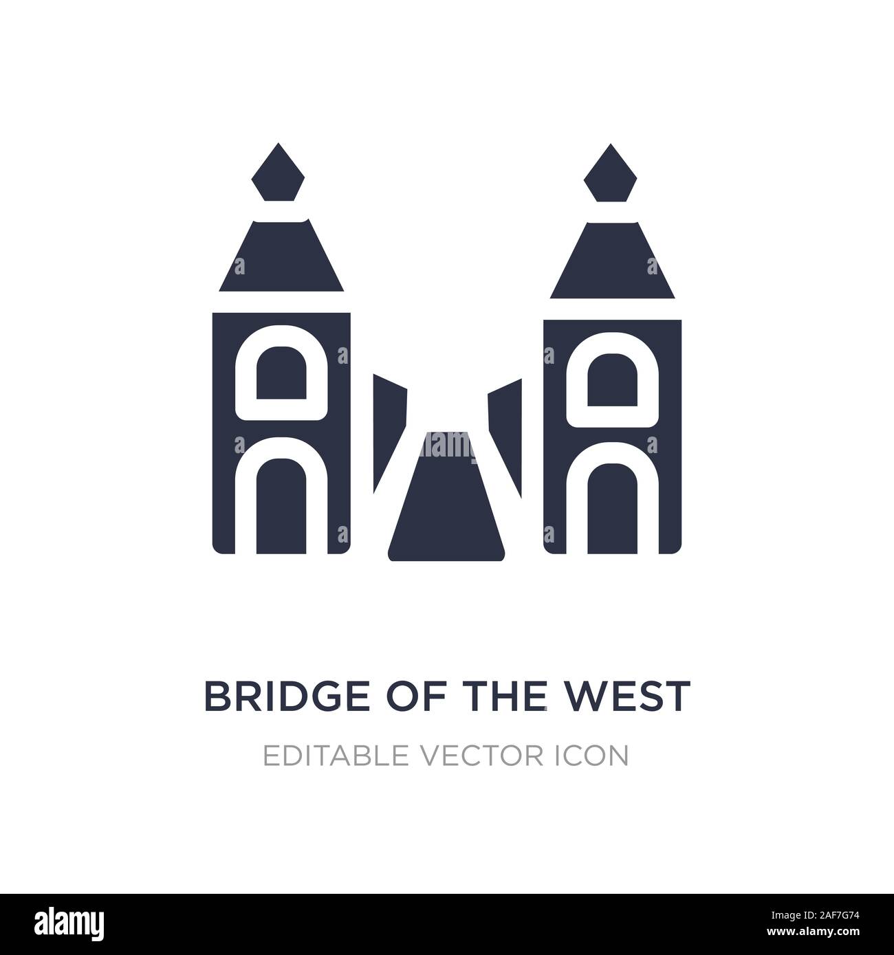 bridge of the west icon on white background. Simple element illustration from Monuments concept. bridge of the west icon symbol design. Stock Vector