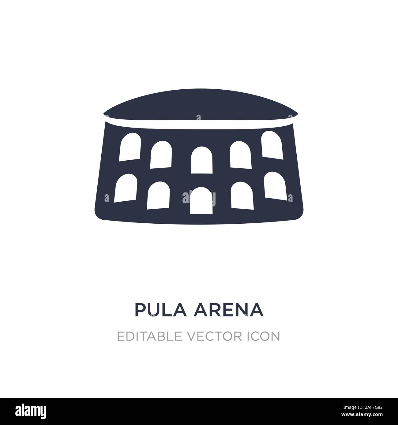 pula arena icon on white background. Simple element illustration from Monuments concept. pula arena icon symbol design. Stock Vector