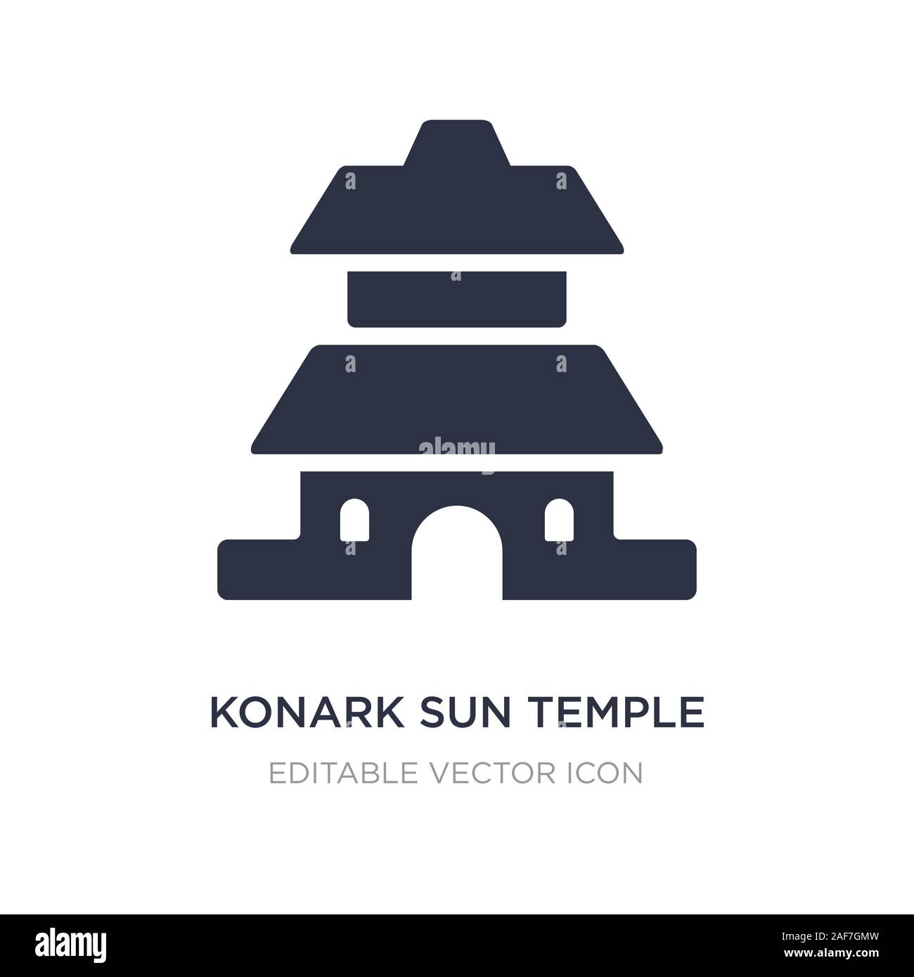 konark sun temple icon on white background. Simple element illustration from Monuments concept. konark sun temple icon symbol design. Stock Vector
