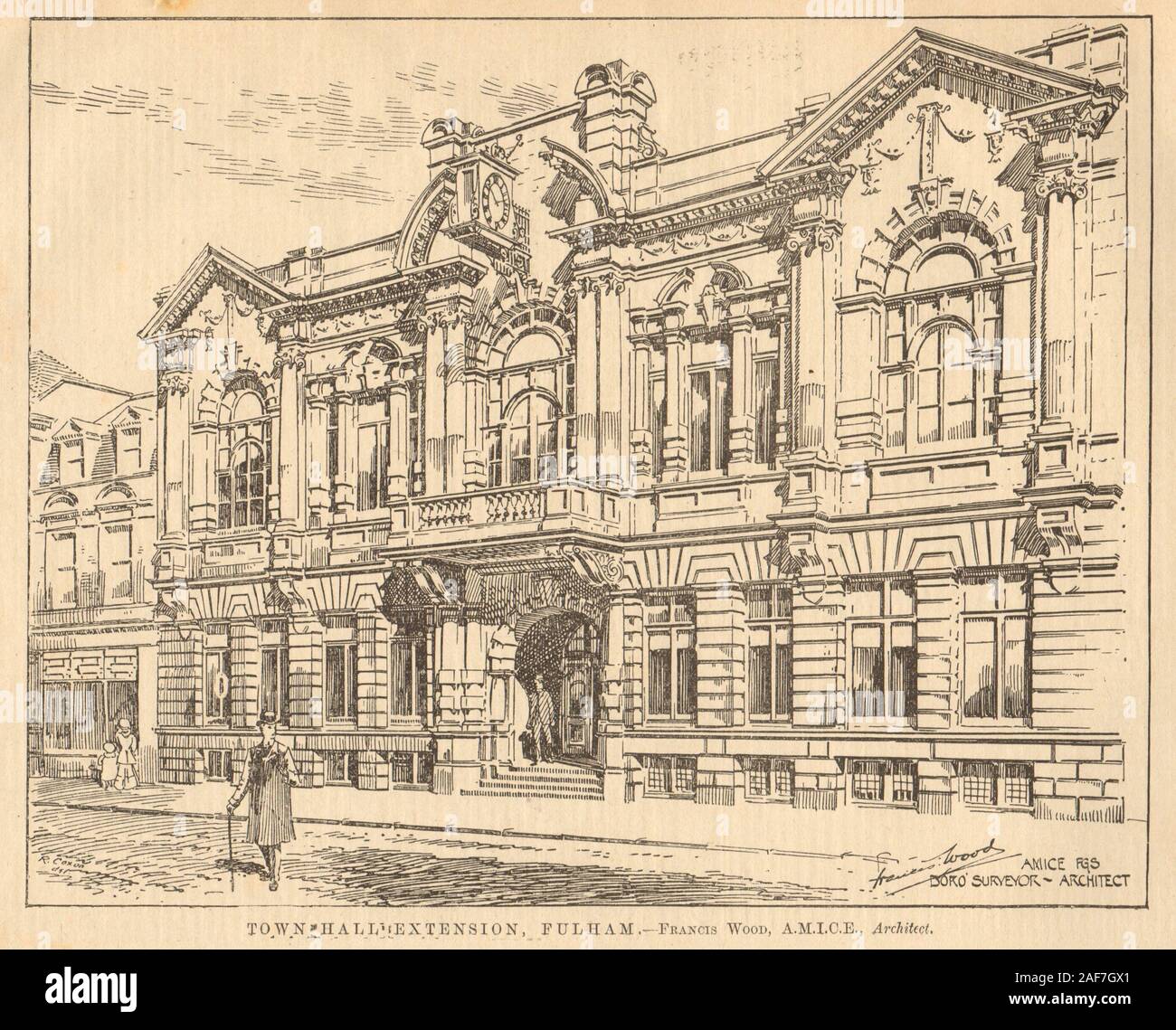 Town Hall Extension, Harwood Road, Fulham. Francis Wood, Architect