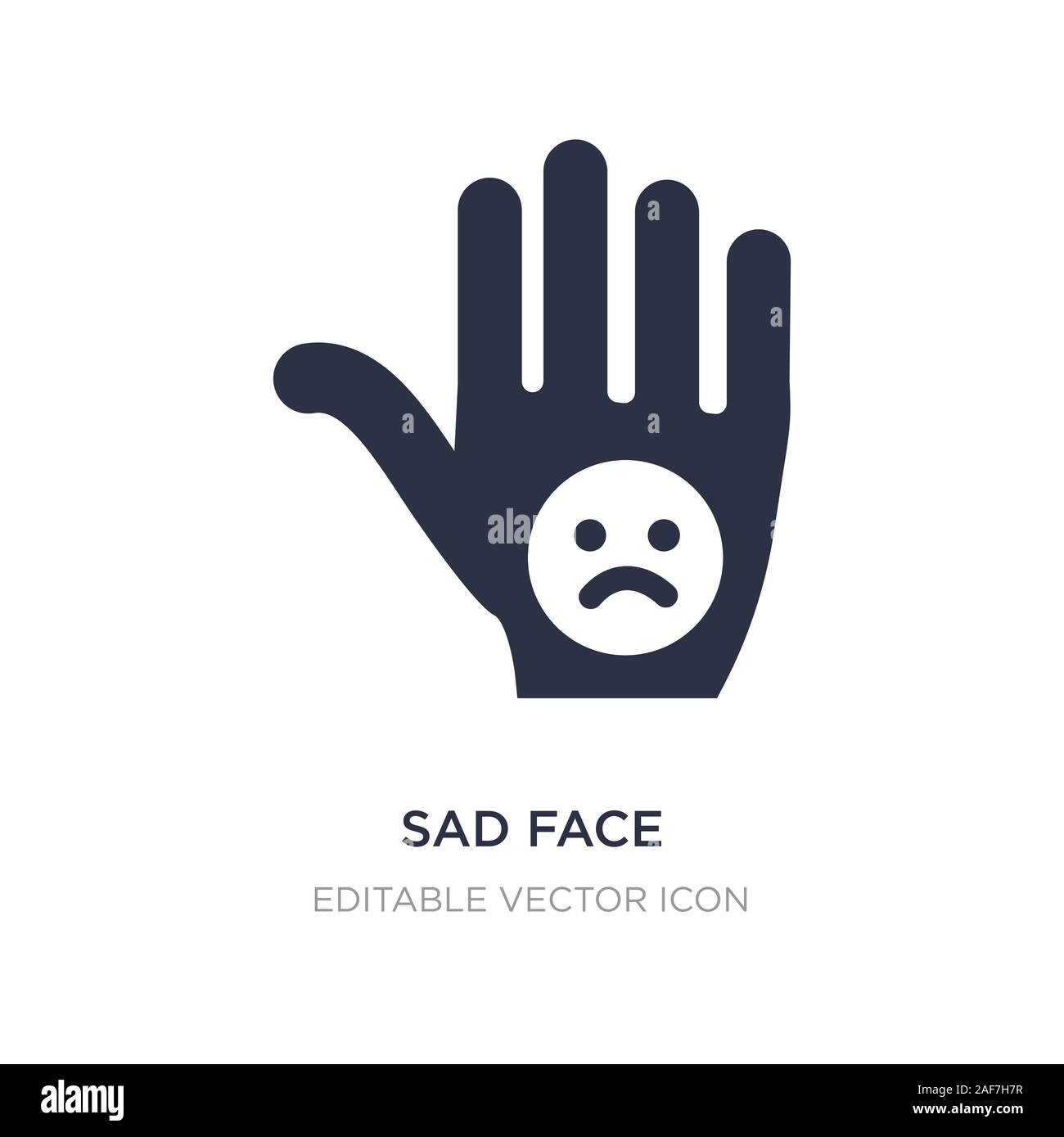 Vetor de Emotion anime icon sad in simple black design do Stock