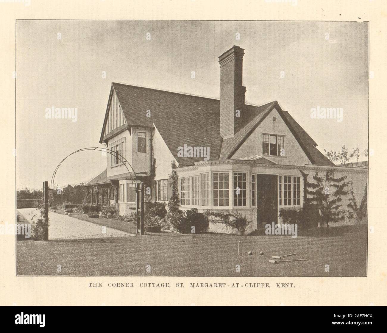The Corner Cottage, Hotel & Granville Road, St. Margaret-at-Cliffe, Kent 1906 Stock Photo