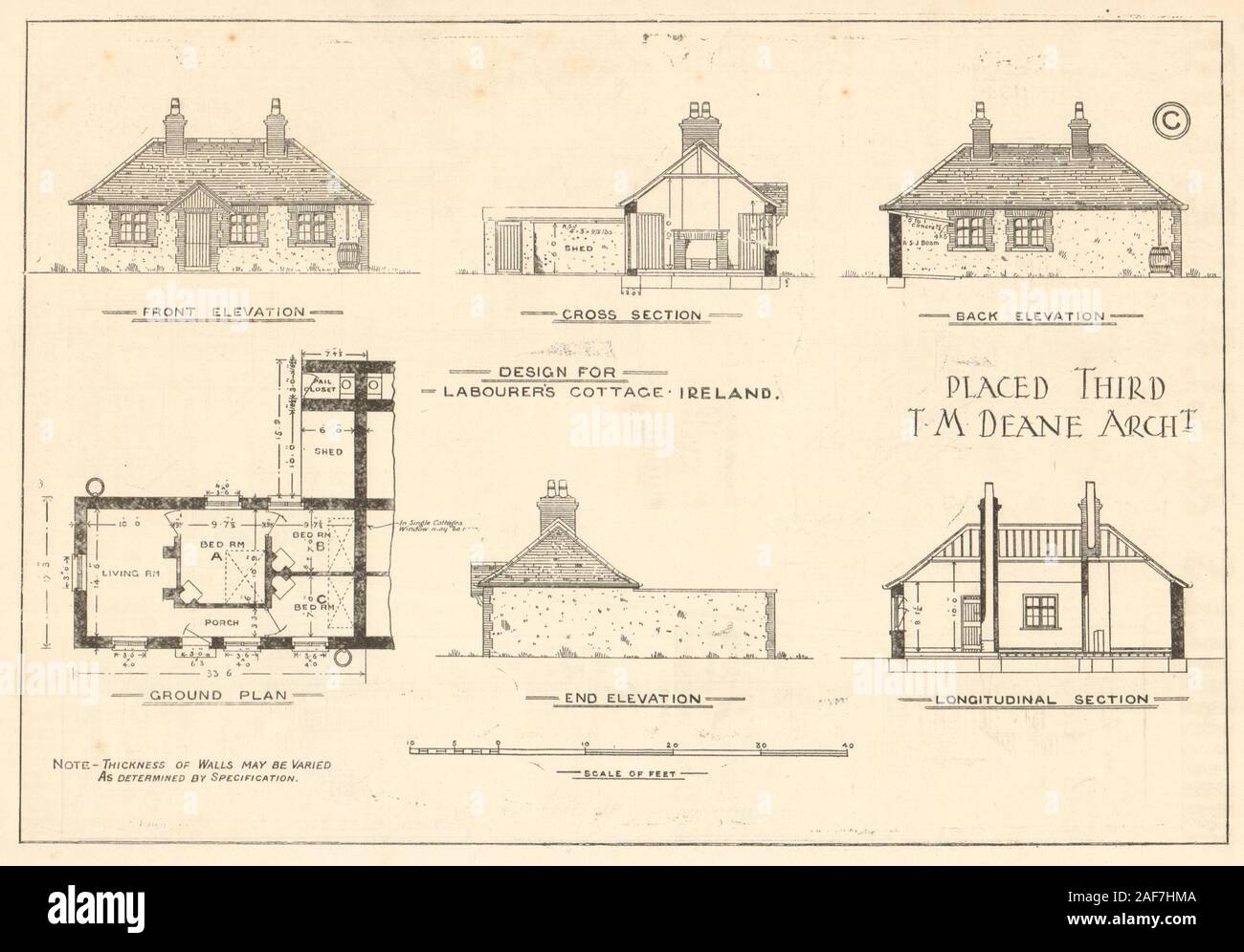 Labourer S Cottage Design Ireland Tm Deane Architect Elevation