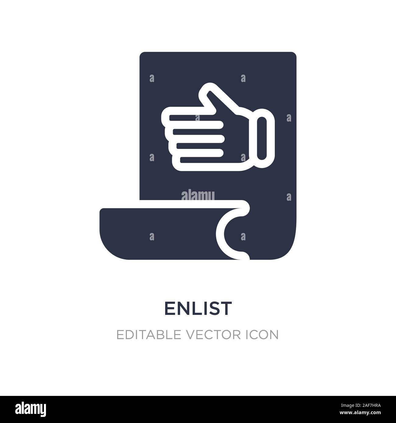 enlist icon on white background. Simple element illustration from Miscellaneous concept. enlist icon symbol design. Stock Vector