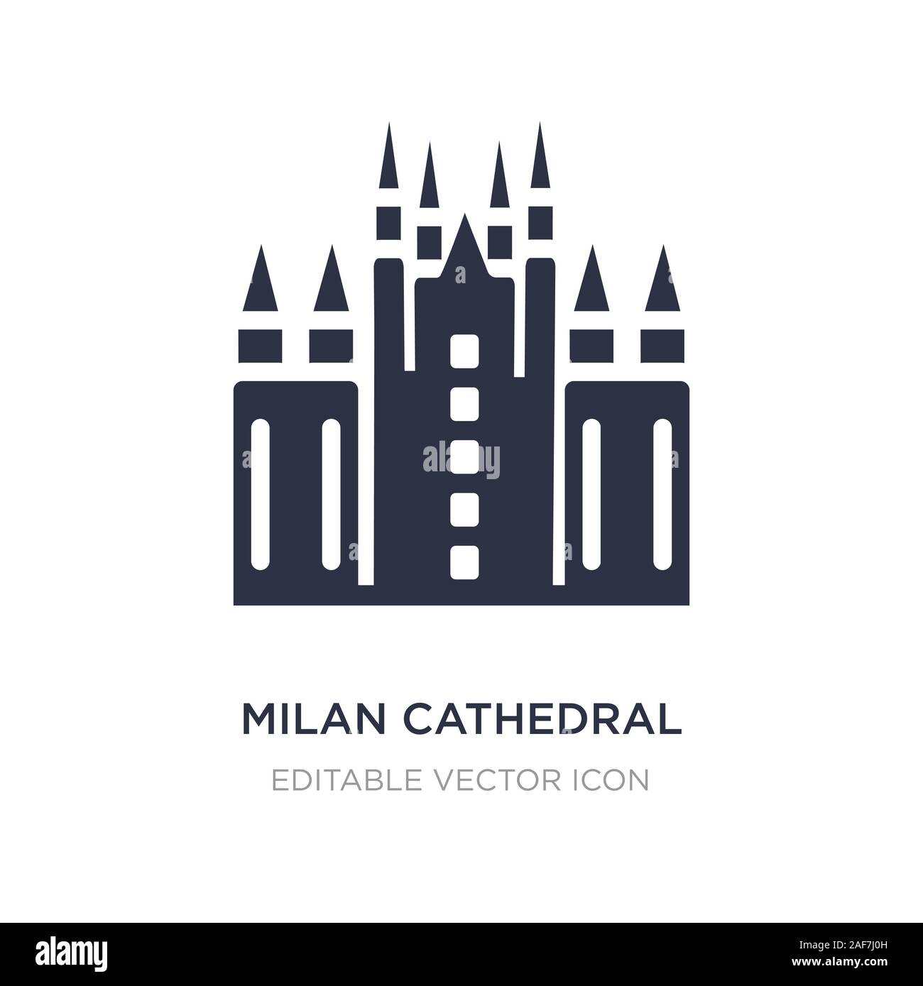 milan cathedral icon on white background. Simple element illustration from Monuments concept. milan cathedral icon symbol design. Stock Vector