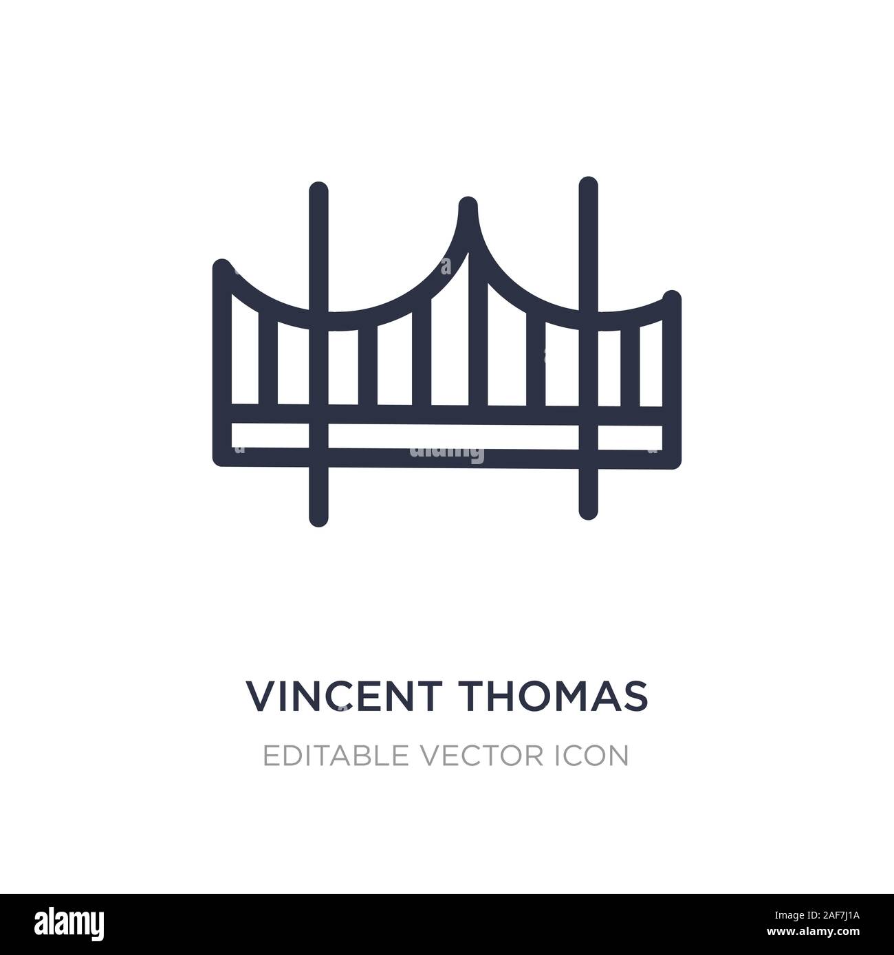 vincent thomas bridge icon on white background. Simple element illustration from Monuments concept. vincent thomas bridge icon symbol design. Stock Vector