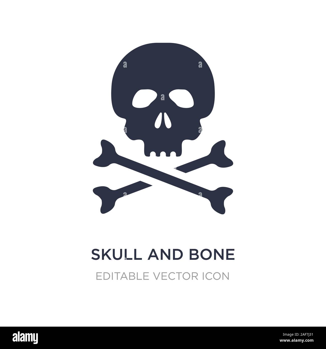skull and bone icon on white background. Simple element illustration