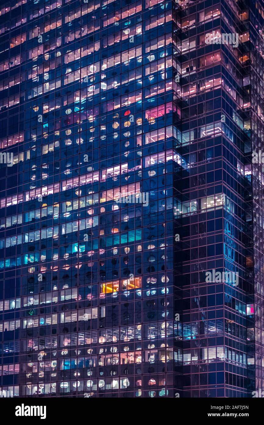 office building facade at night business district Stock Photo Alamy