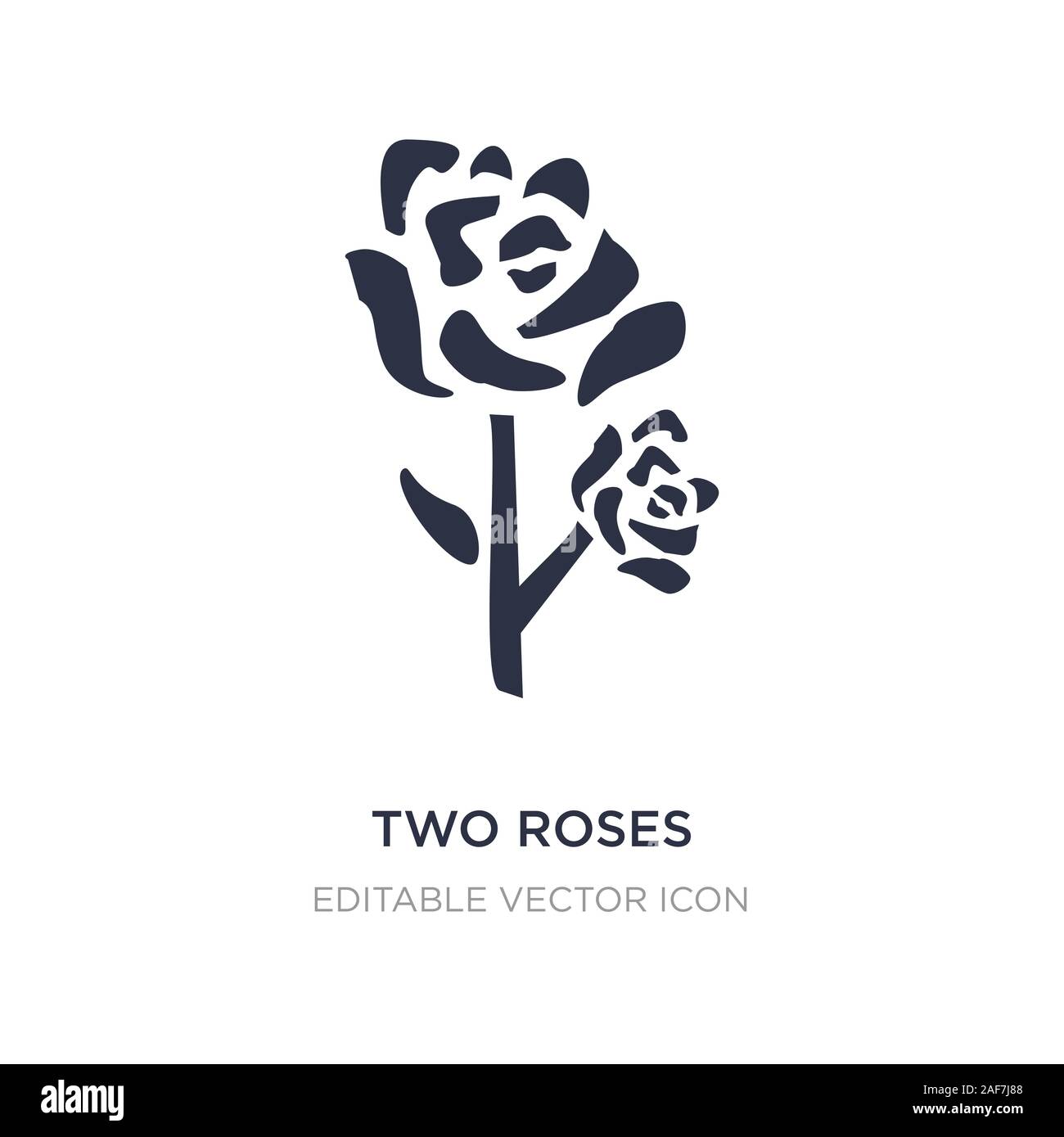 two roses icon on white background. Simple element illustration from Nature concept. two roses icon symbol design. Stock Vector