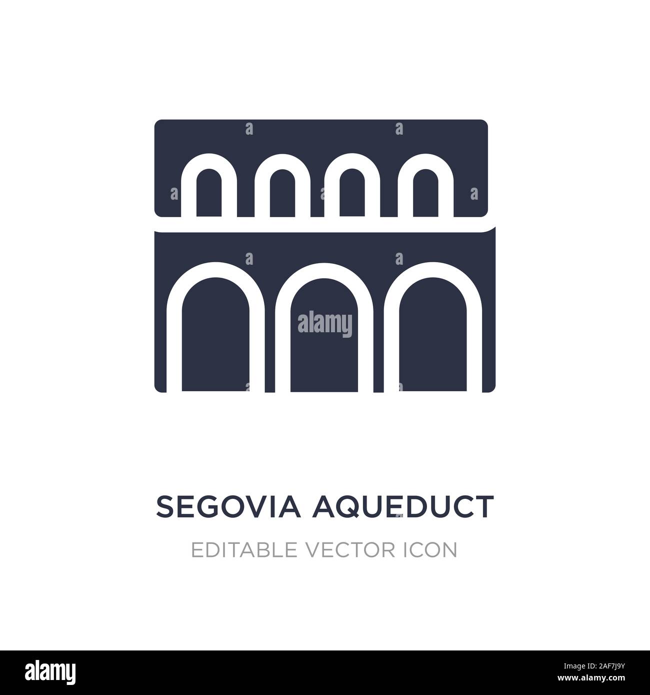 segovia aqueduct icon on white background. Simple element illustration from Monuments concept. segovia aqueduct icon symbol design. Stock Vector