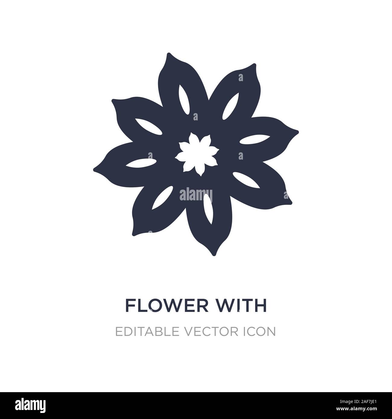 flower with eight petals icon on white background. Simple element ...