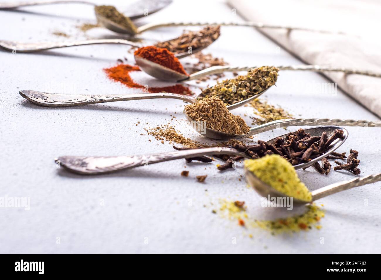 Ground cinnamon ground nutmeg ground ginger hires stock photography