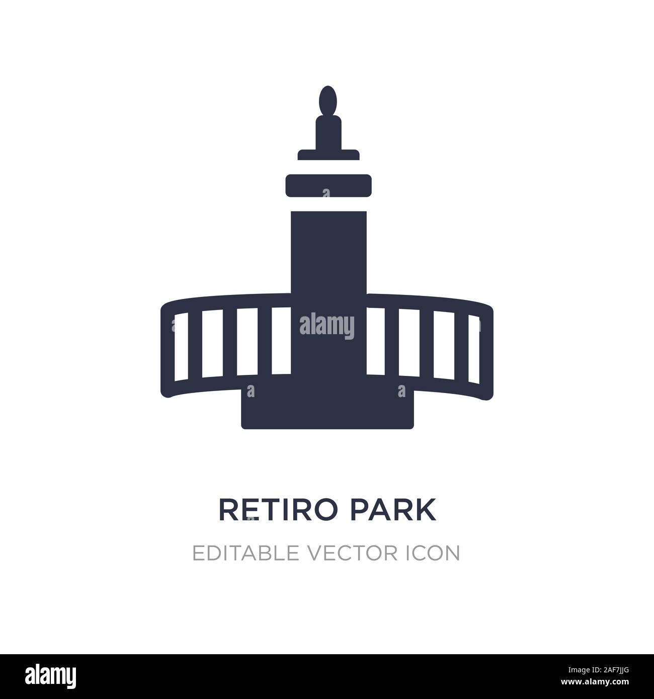 retiro park icon on white background. Simple element illustration from Monuments concept. retiro park icon symbol design. Stock Vector