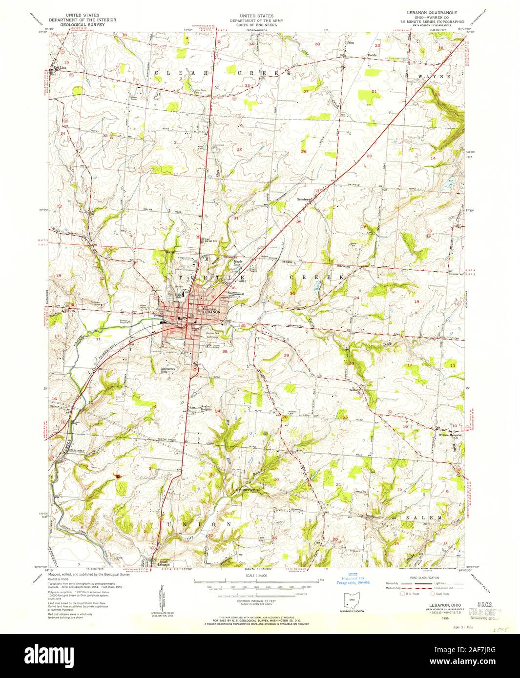 Lebanon ohio map hires stock photography and images Alamy