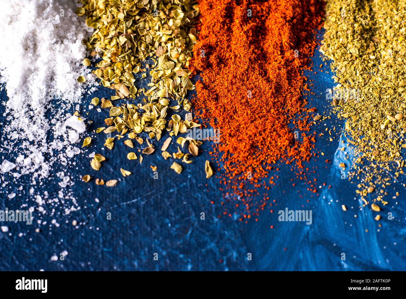 Various spices ground turmeric pepper ginger cinnamon herb seasoning