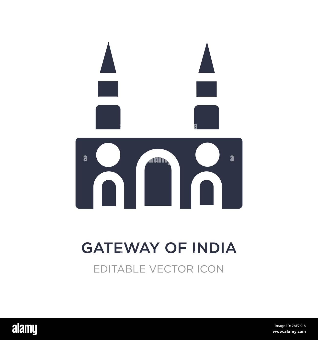 gateway of india icon on white background. Simple element illustration from Monuments concept. gateway of india icon symbol design. Stock Vector