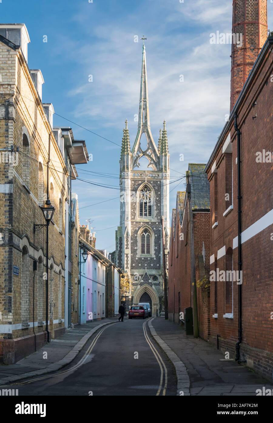 St Mary of Charity Church in the medieval market town of  Faversham, Kent, UK Stock Photo