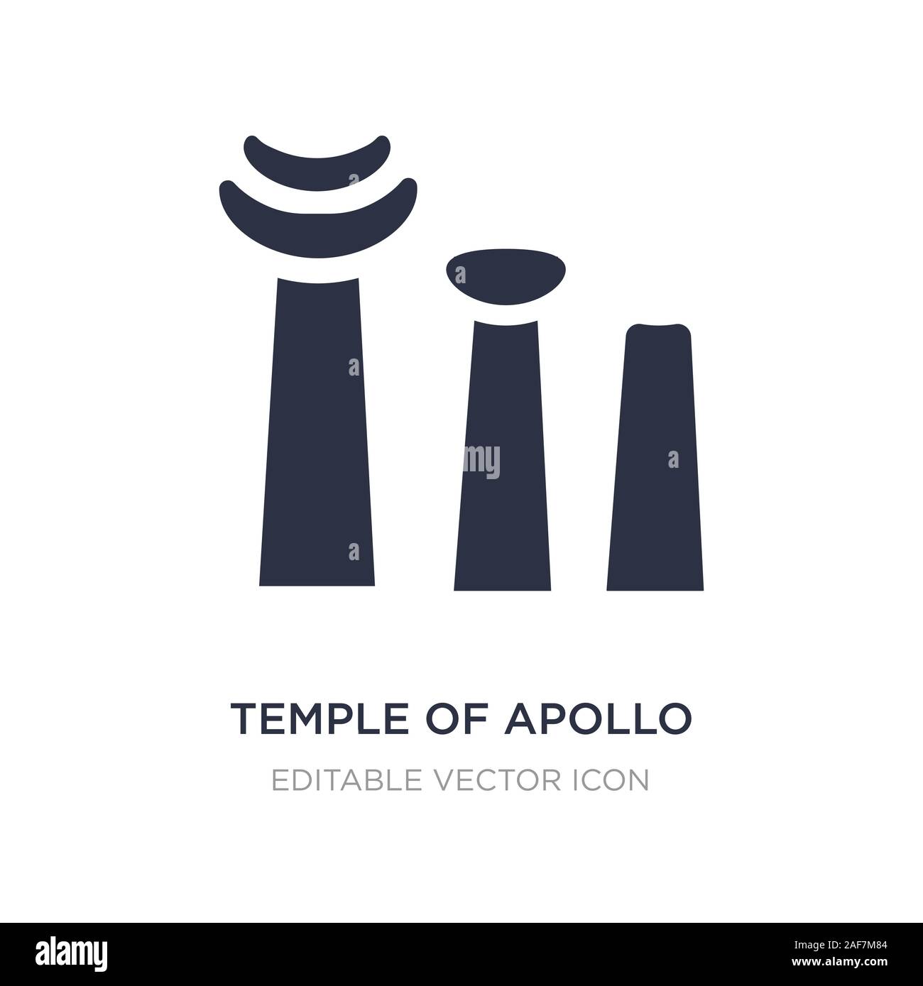 temple of apollo icon on white background. Simple element illustration from Monuments concept. temple of apollo icon symbol design. Stock Vector