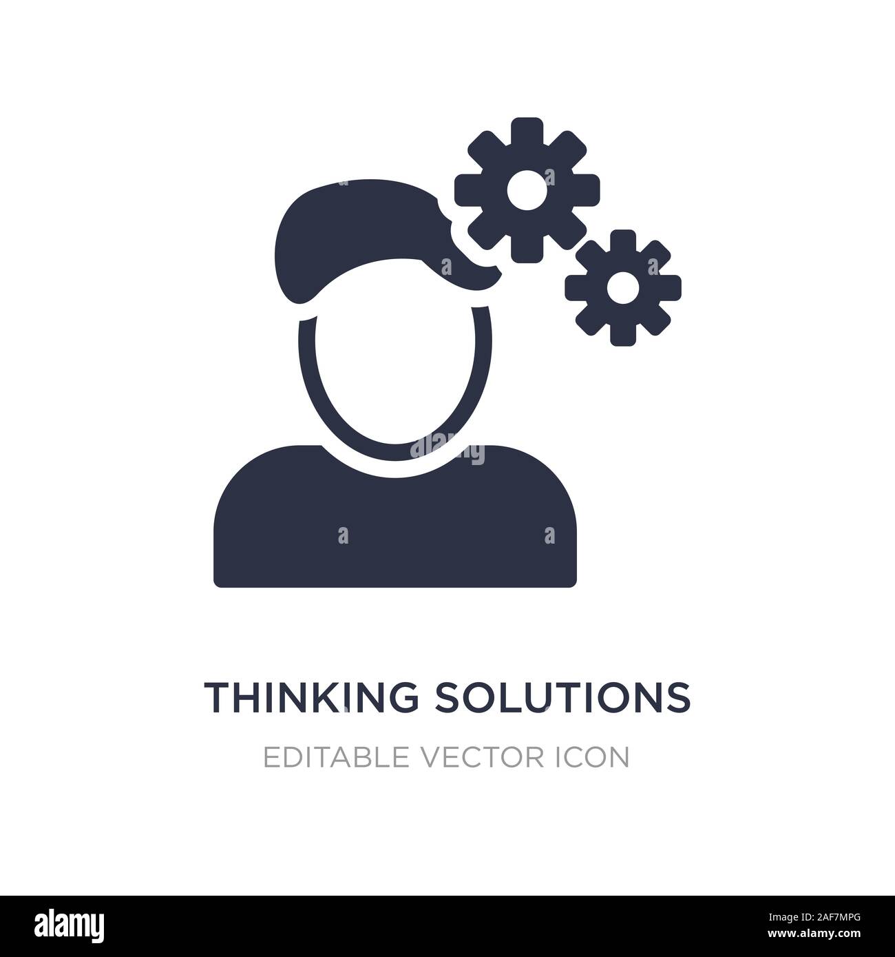 thinking solutions icon on white background. Simple element ...