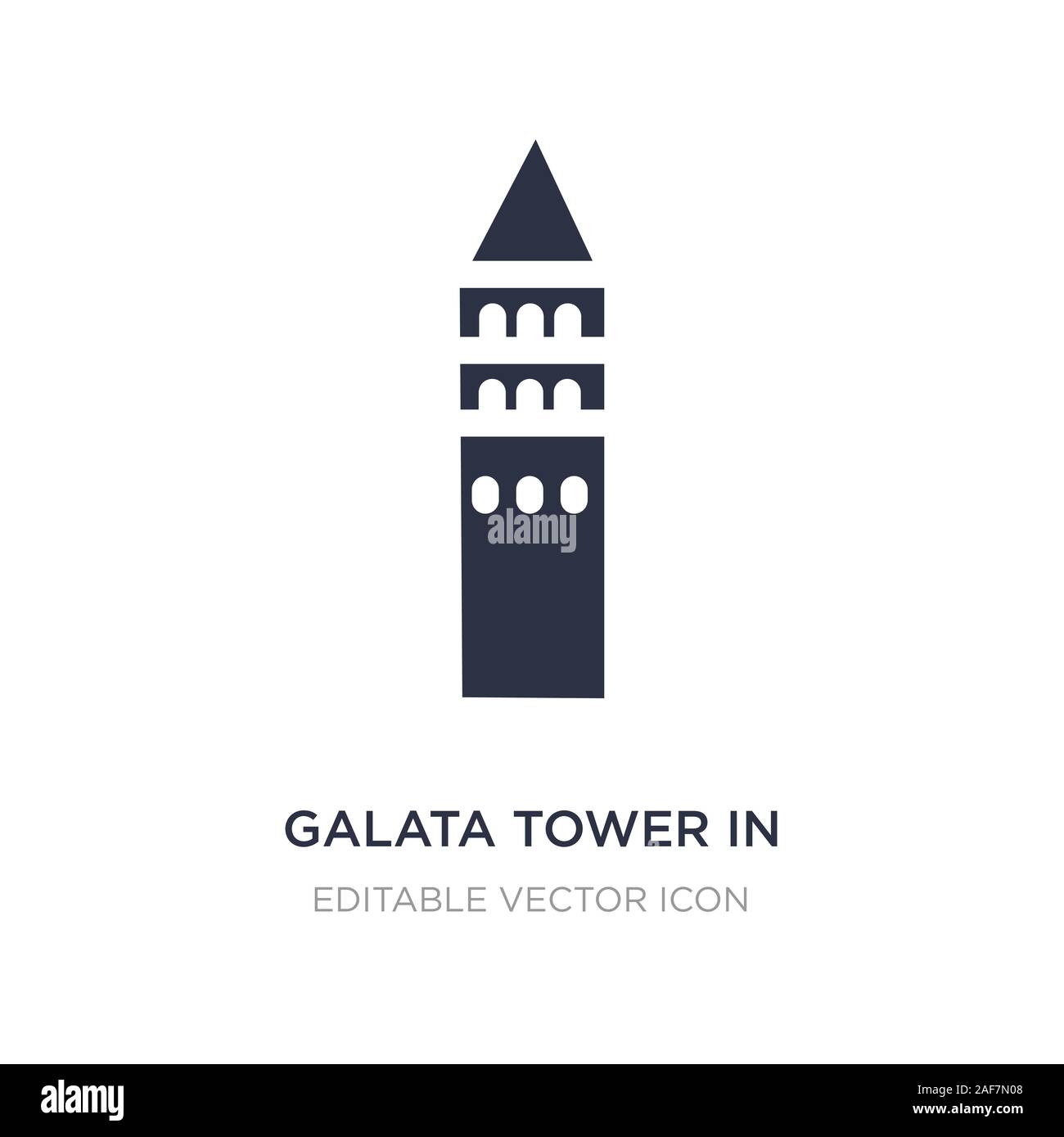 galata tower in istanbul icon on white background. Simple element ...