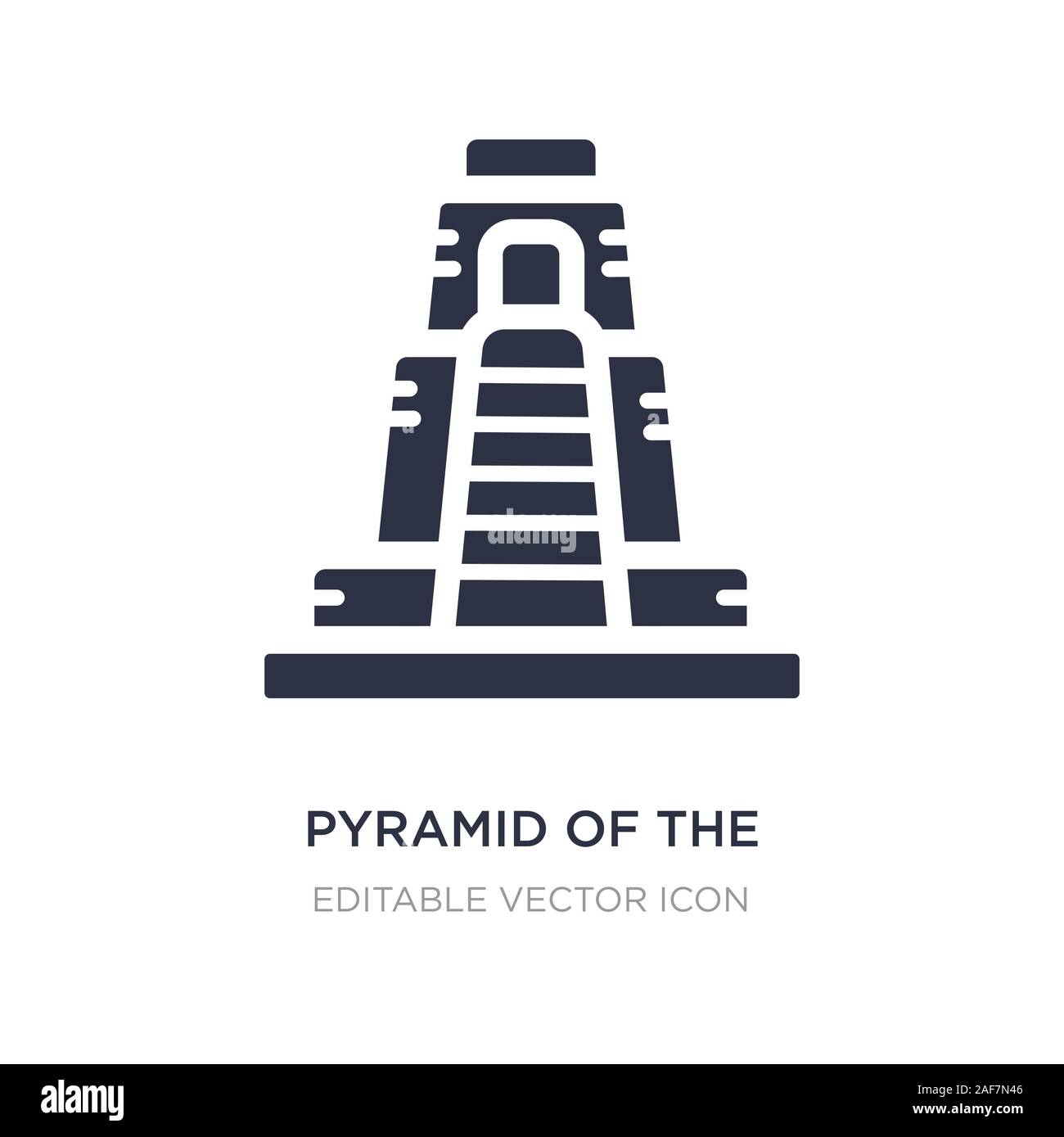 pyramid of the magician icon on white background. Simple element illustration from Monuments concept. pyramid of the magician icon symbol design. Stock Vector