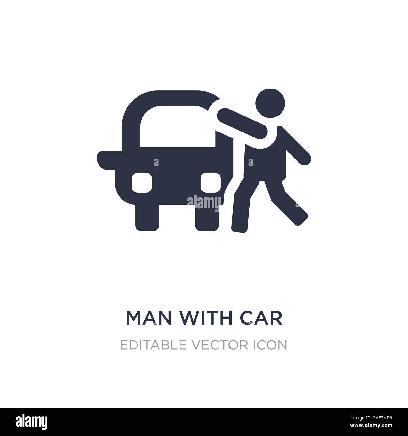 man with car and suitcase icon on white background. Simple element ...
