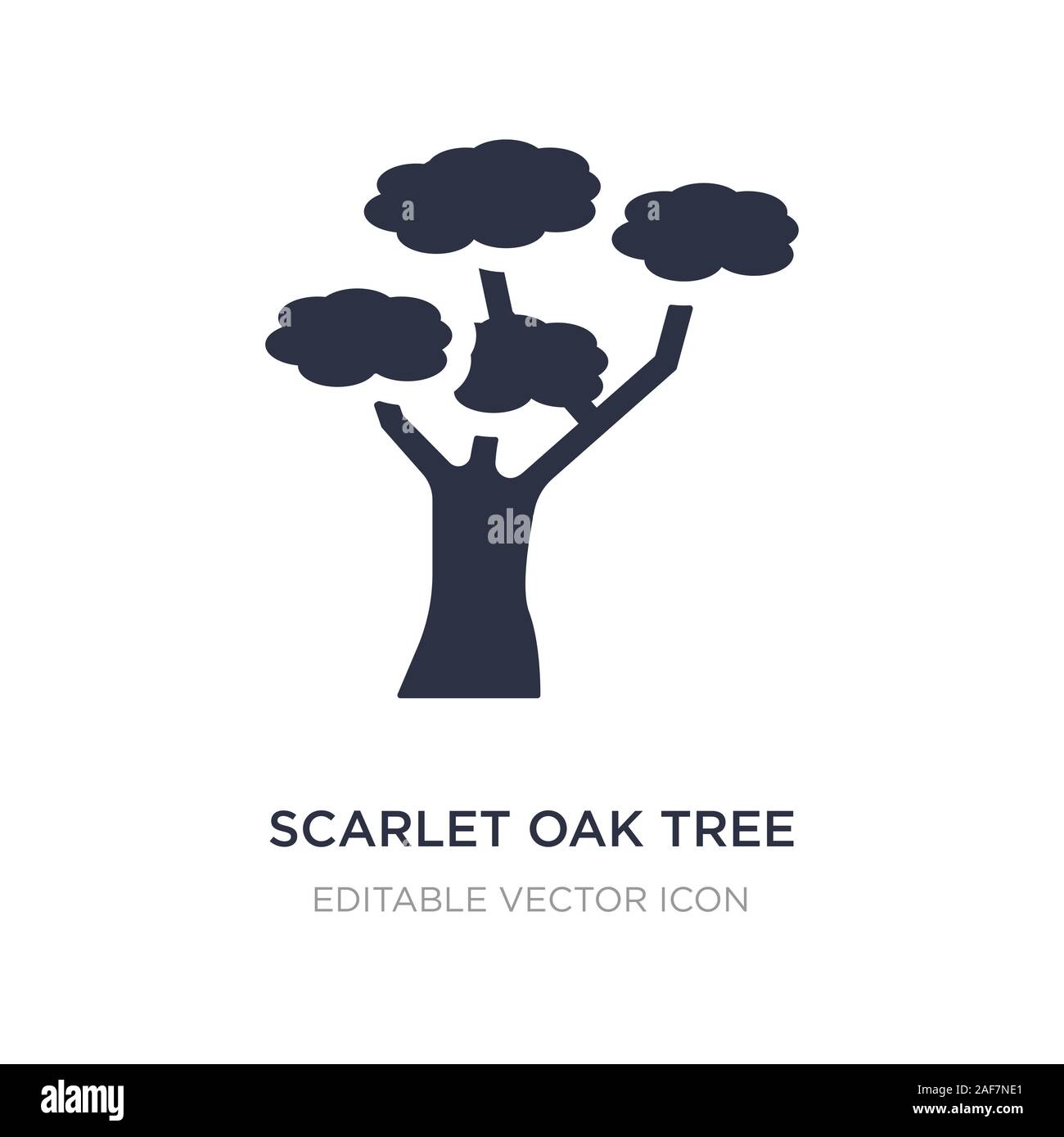 scarlet oak tree icon on white background. Simple element illustration from Nature concept. scarlet oak tree icon symbol design. Stock Vector