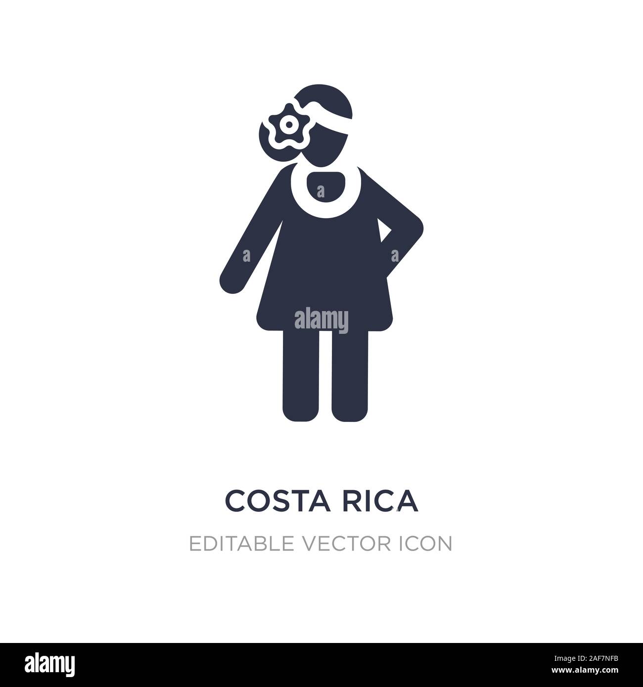 costa rica icon on white background. Simple element illustration from People concept. costa rica icon symbol design. Stock Vector
