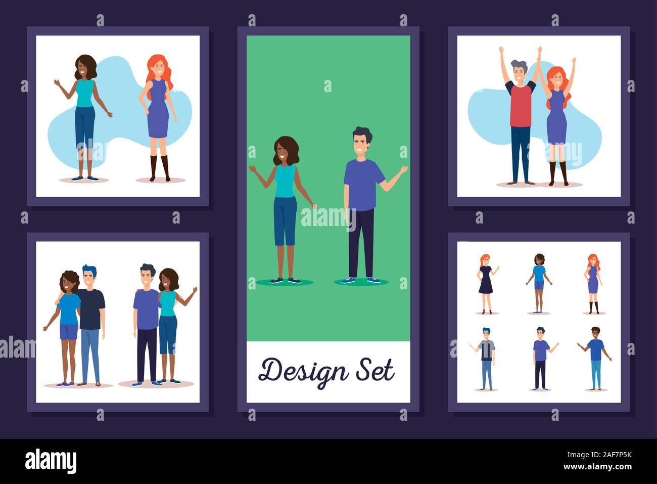 design set of young people avatar character Stock Vector Image & Art ...