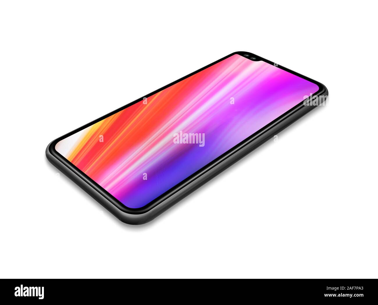 All-screen digital colorful blank smartphone mockup isolated on white ...