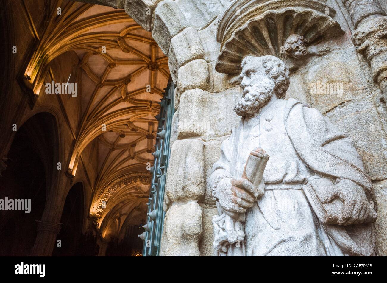 Pontevedra Galicia Spain Detail Of Sculptures At The Entrance Of pontevedra-galicia-spain-detail-of-sculptures-at-the-entrance-of