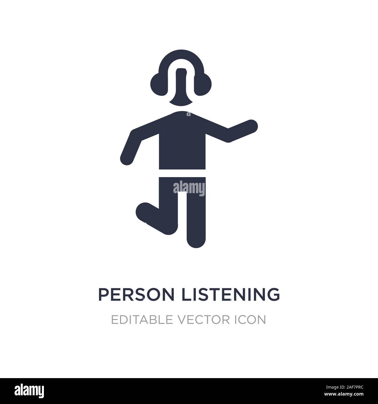 person listening icon on white background. Simple element illustration