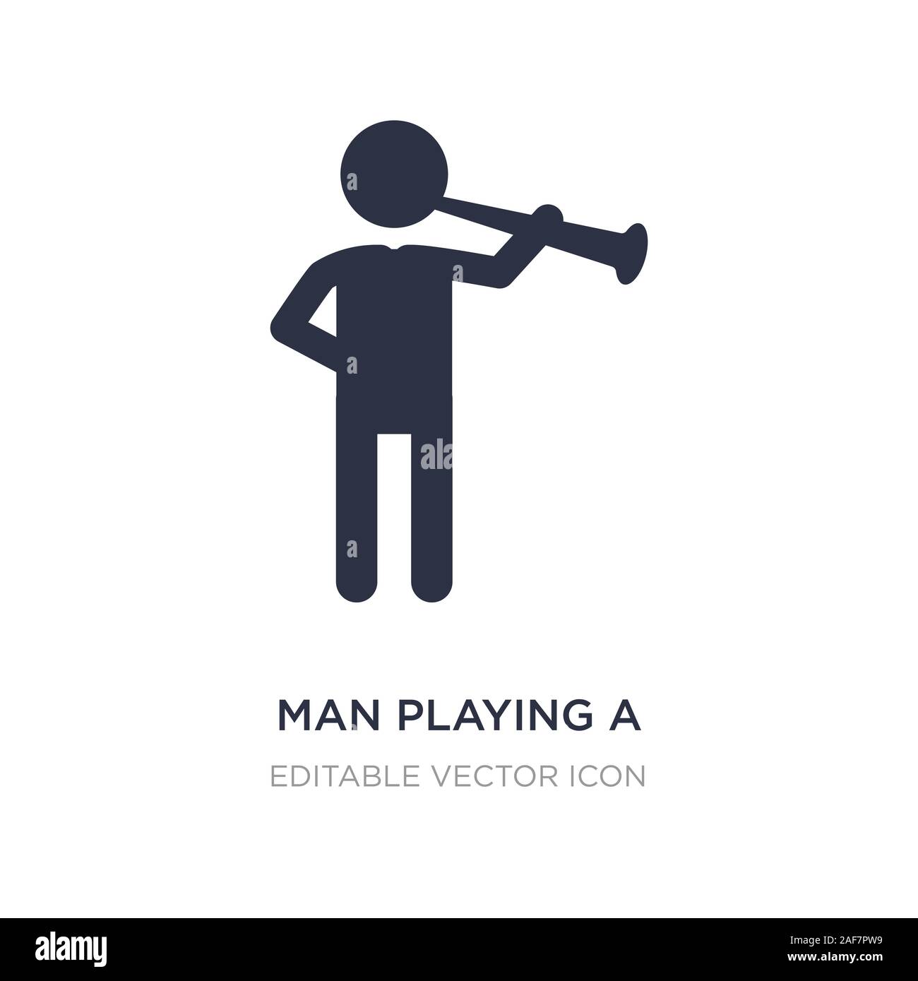 man playing a flute icon on white background. Simple element