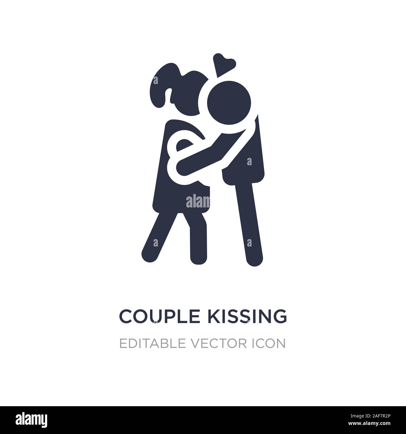 couple kissing icon on white background. Simple element illustration