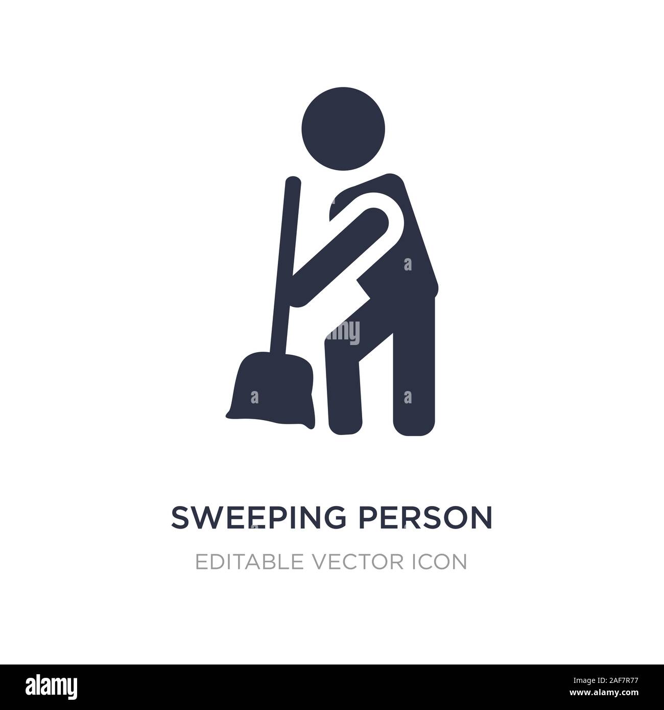 sweeping person icon on white background. Simple element illustration