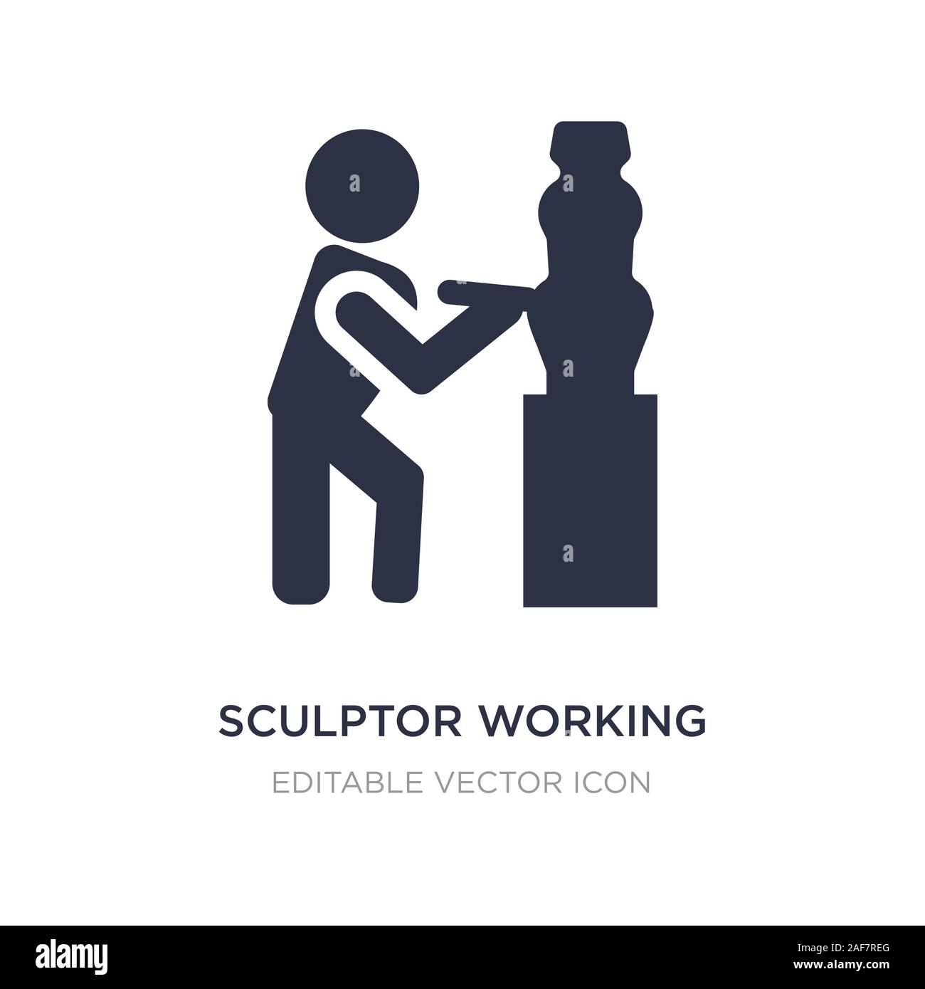 sculptor working icon on white background. Simple element illustration from People concept. sculptor working icon symbol design. Stock Vector