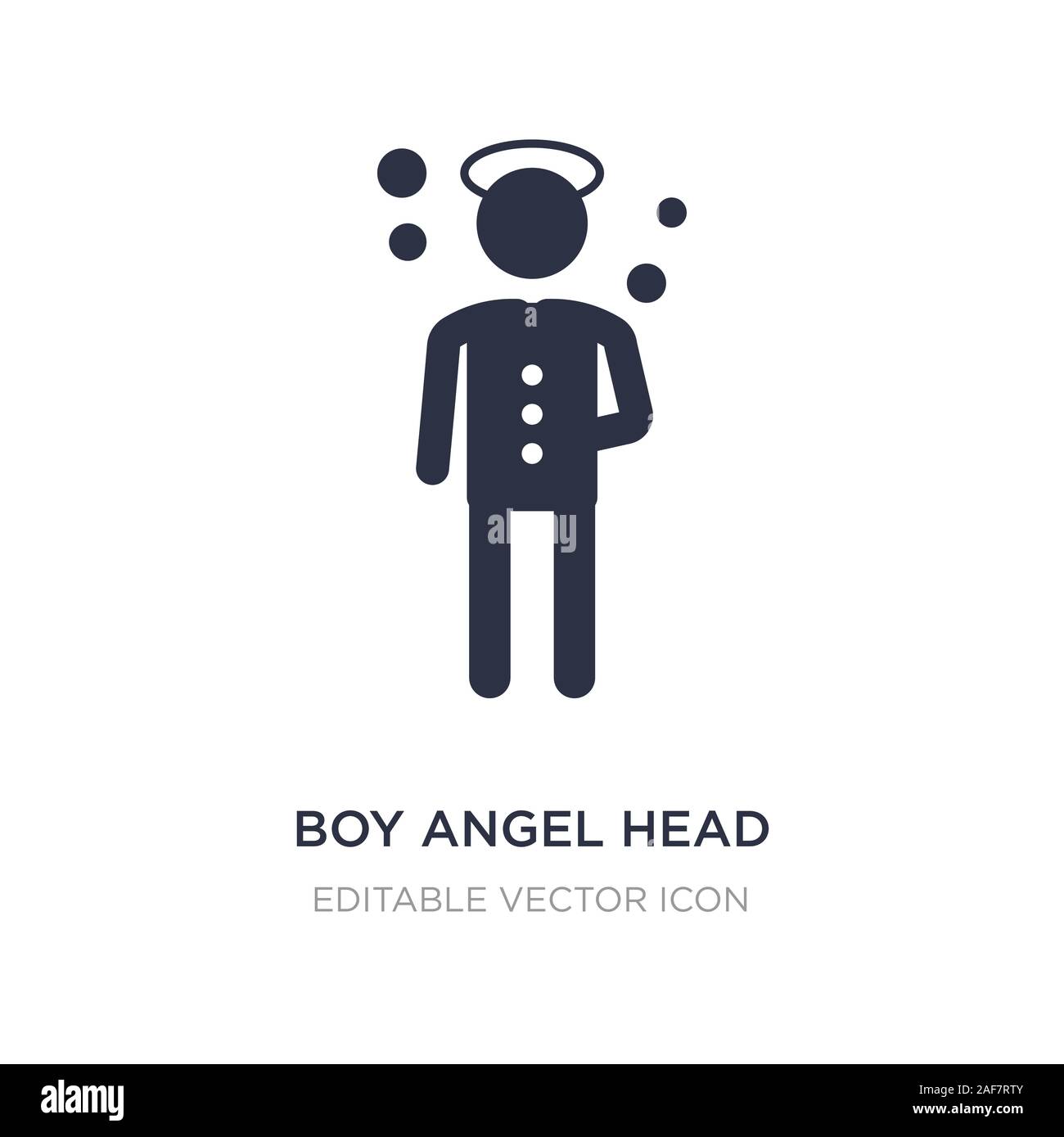 boy angel head icon on white background. Simple element illustration