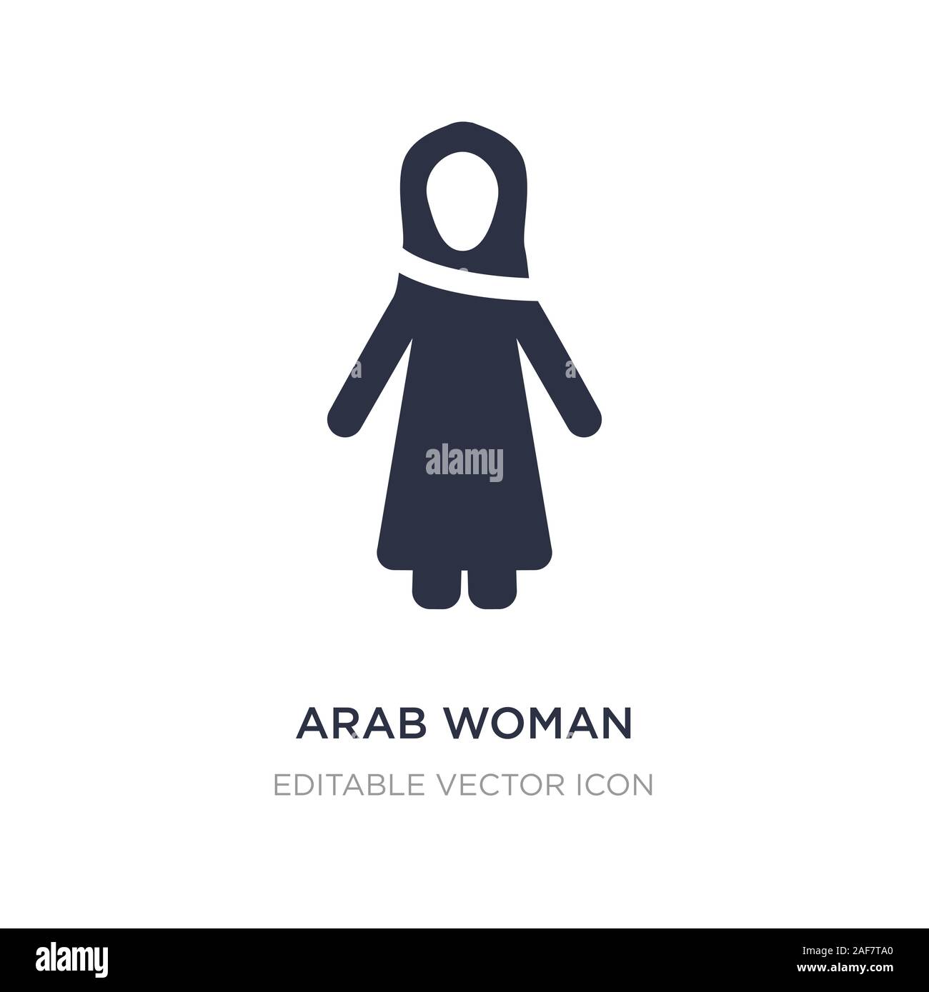 arab woman icon on white background. Simple element illustration from