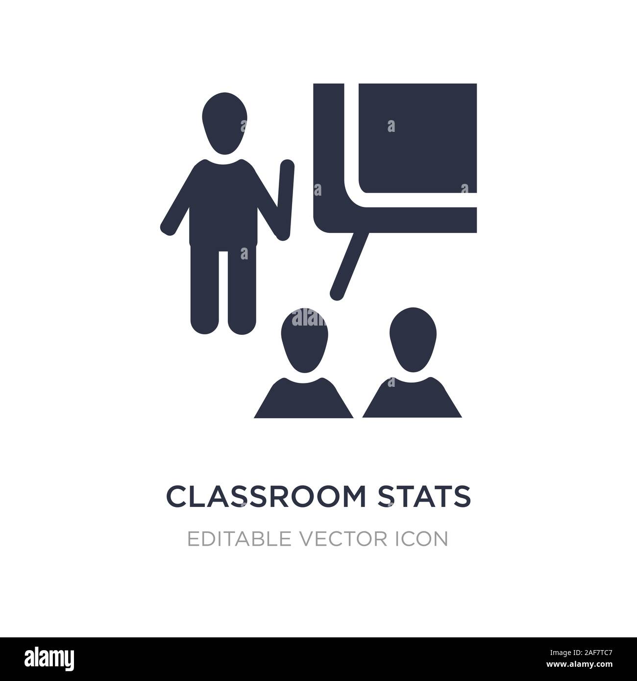 classroom stats icon on white background. Simple element illustration ...