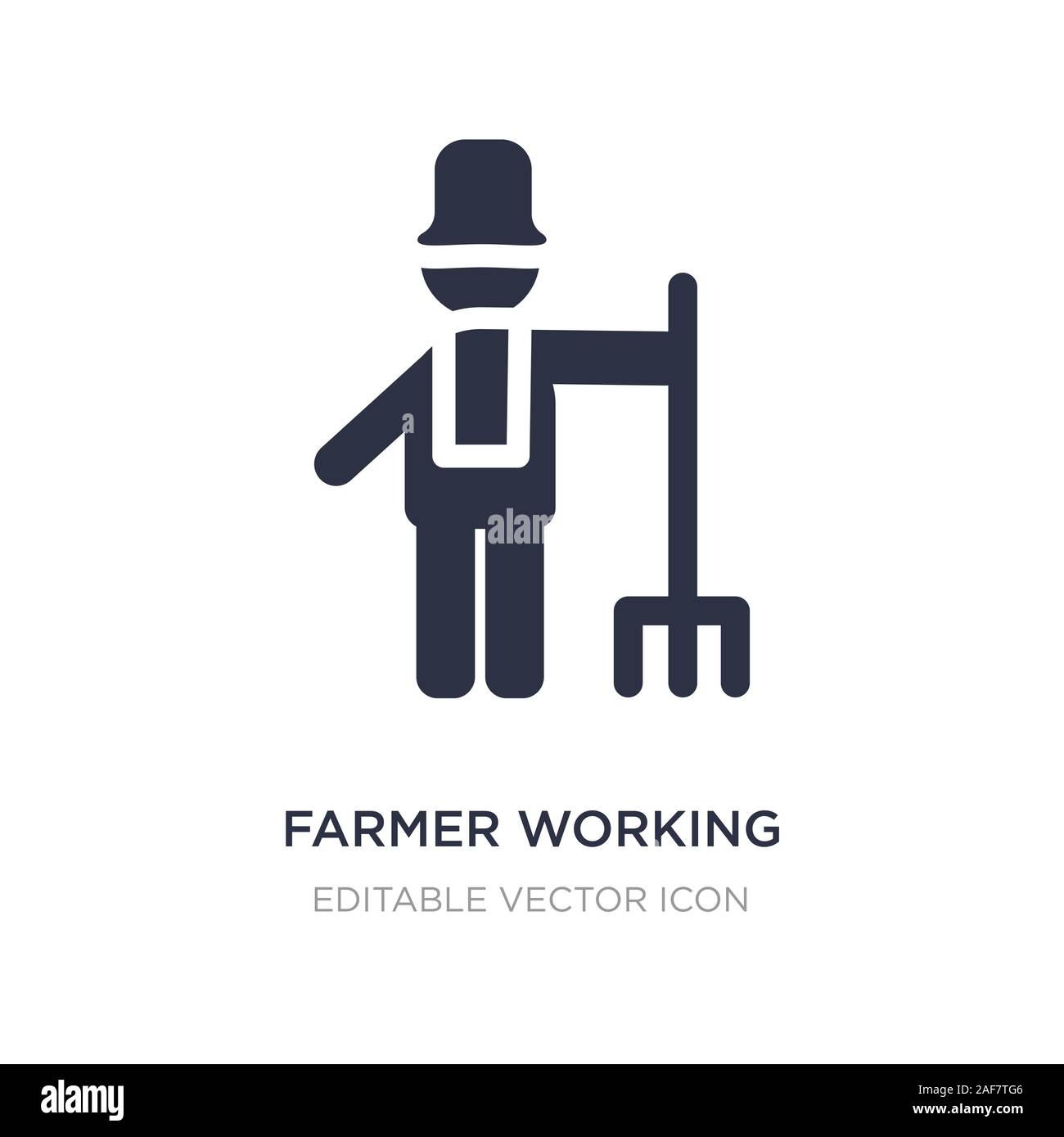 farmer working icon on white background. Simple element illustration from People concept. farmer working icon symbol design. Stock Vector