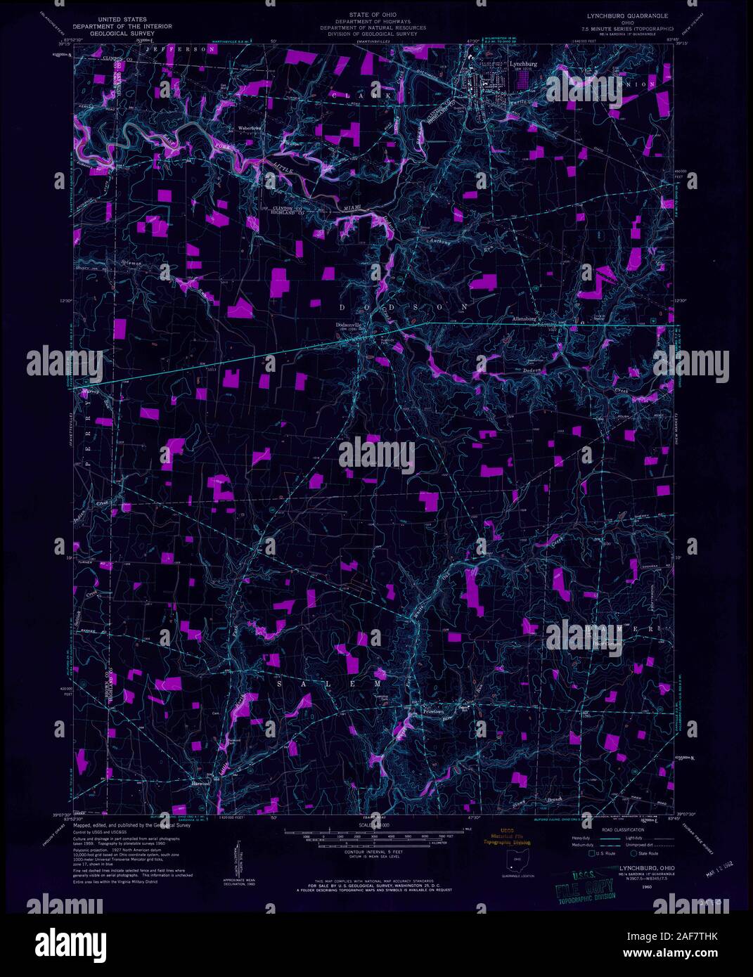 Map of lynchburg ohio hires stock photography and images Alamy
