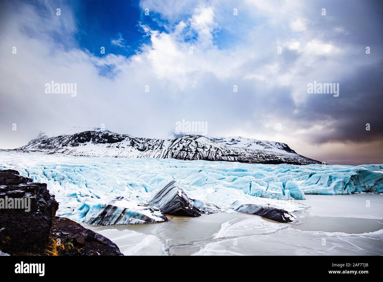 A glacier tongue in Iceland, part of the Vatnajökull glacier Stock Photo