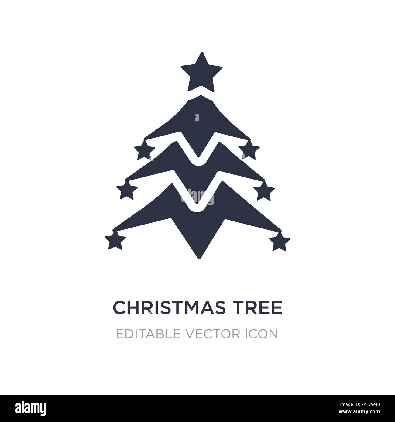 christmas tree with star icon on white background. Simple element ...