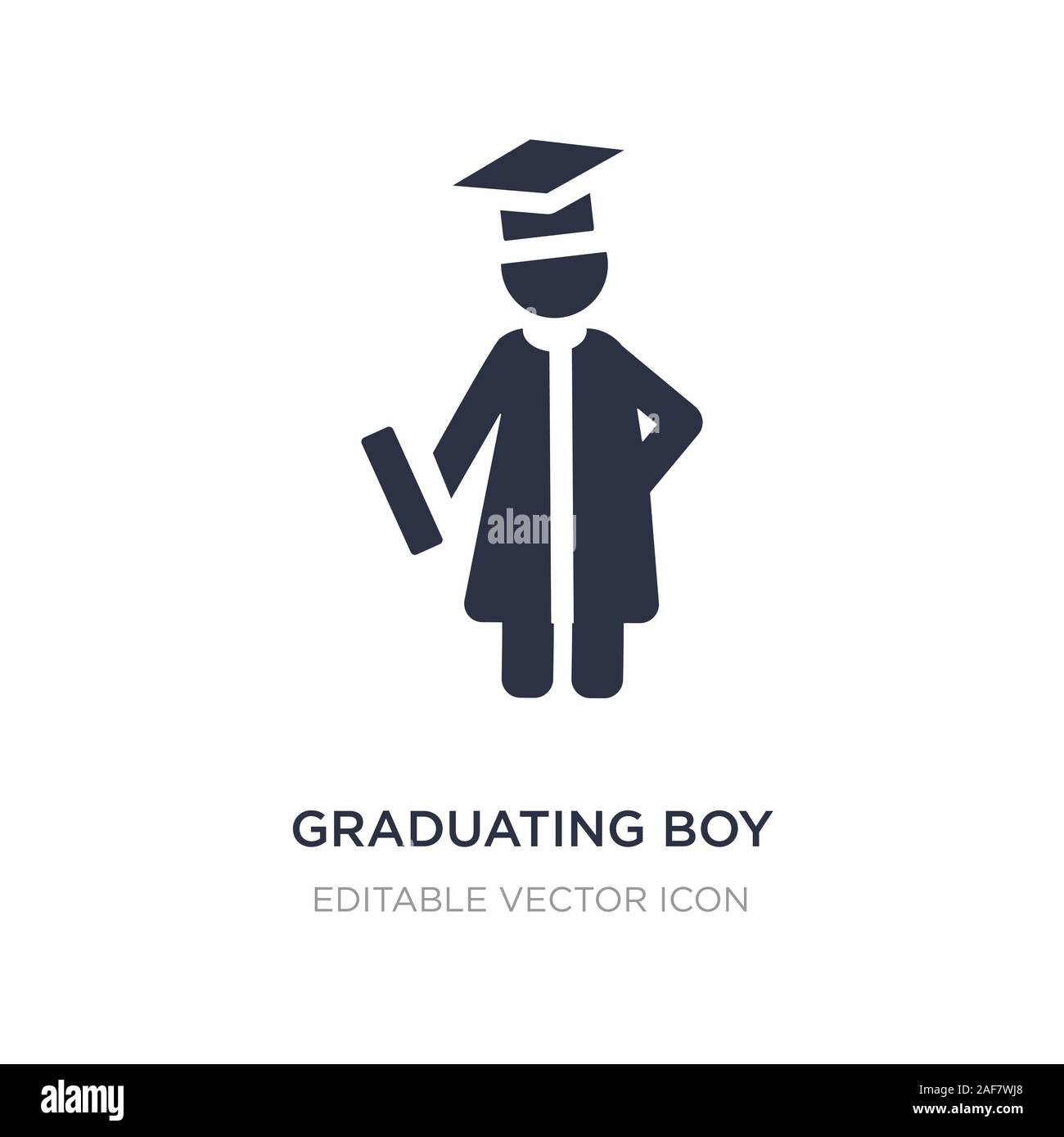 graduating boy icon on white background. Simple element illustration ...