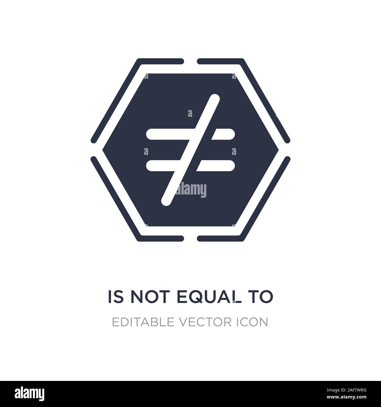 is not equal to icon on white background. Simple element illustration from Signs concept. is not