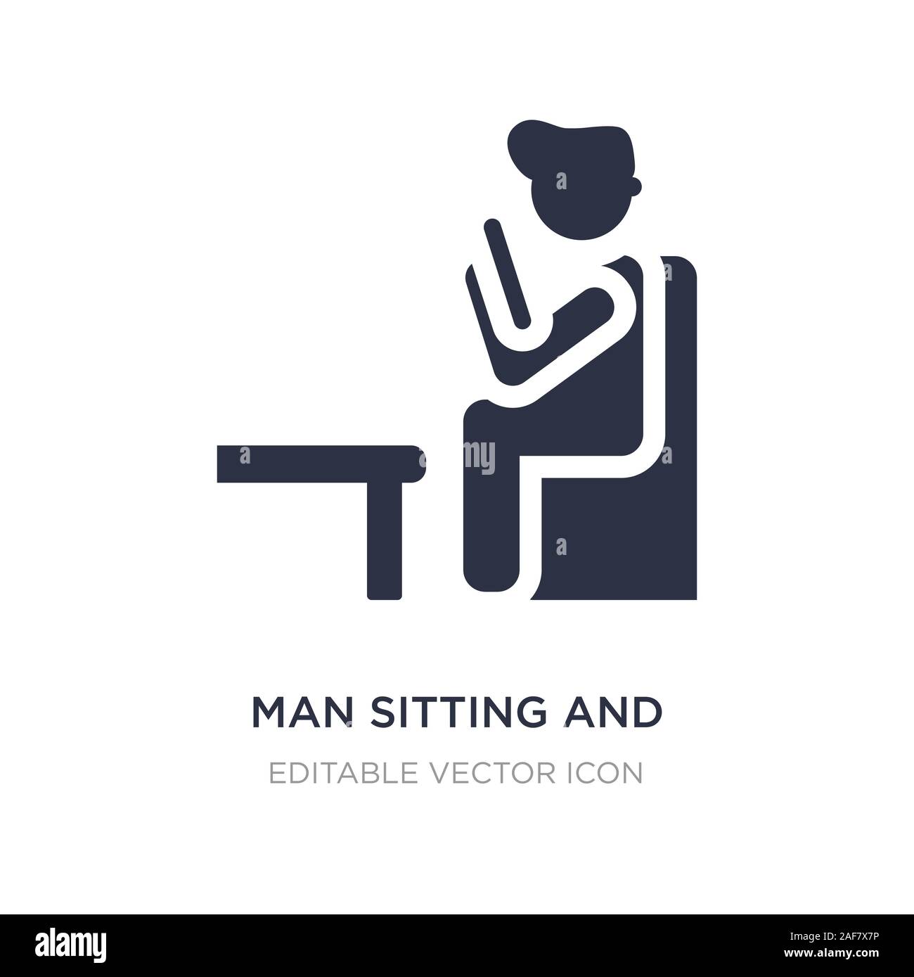 man sitting and reading book icon on white background. Simple element ...