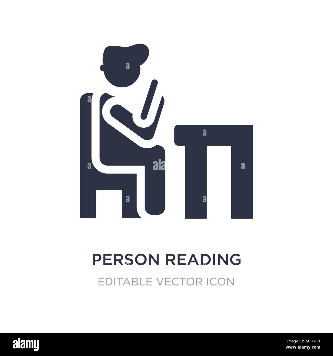 person reading at the office icon on white background. Simple element