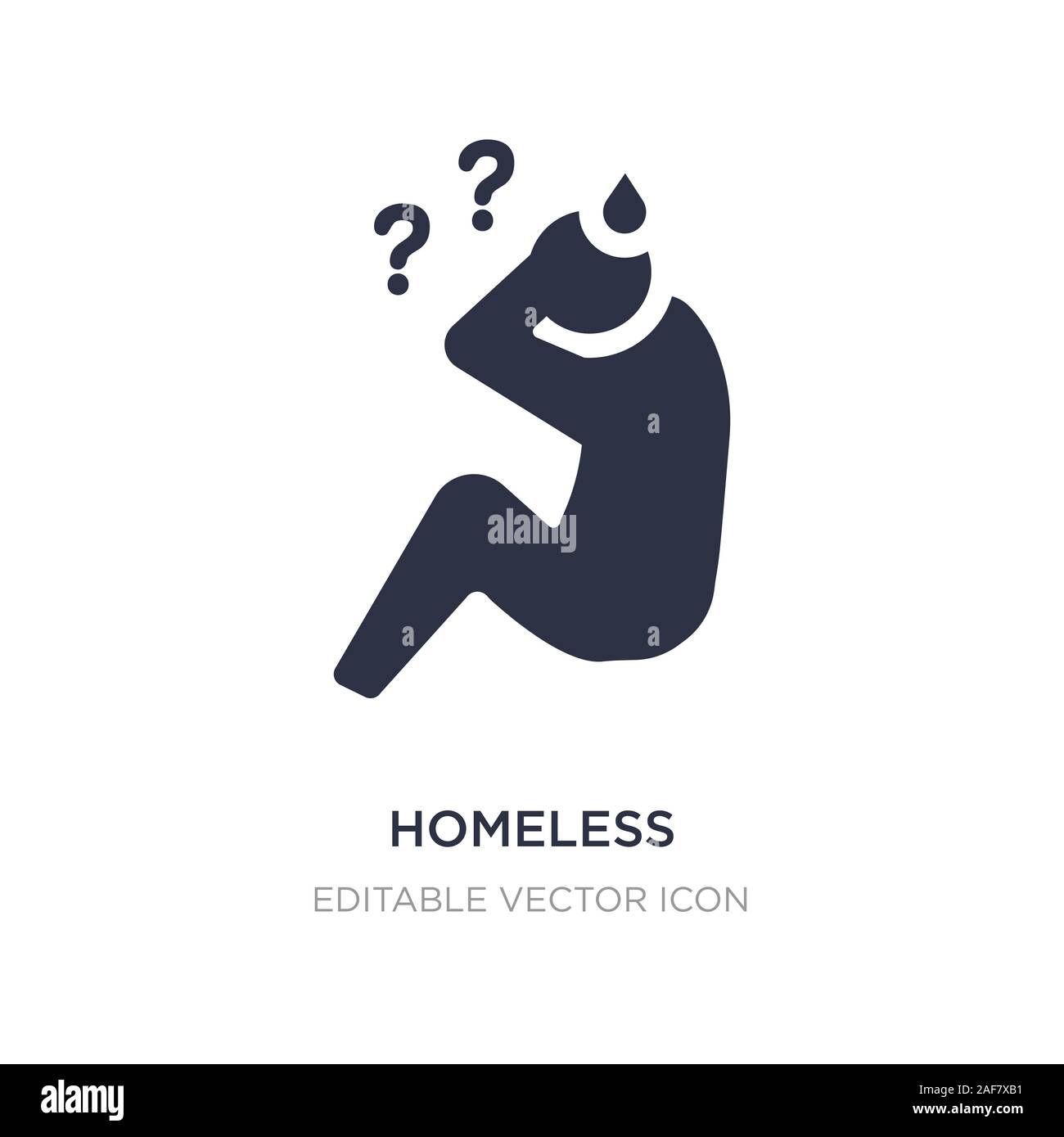 homeless icon on white background. Simple element illustration from Social media marketing concept. homeless icon symbol design. Stock Vector