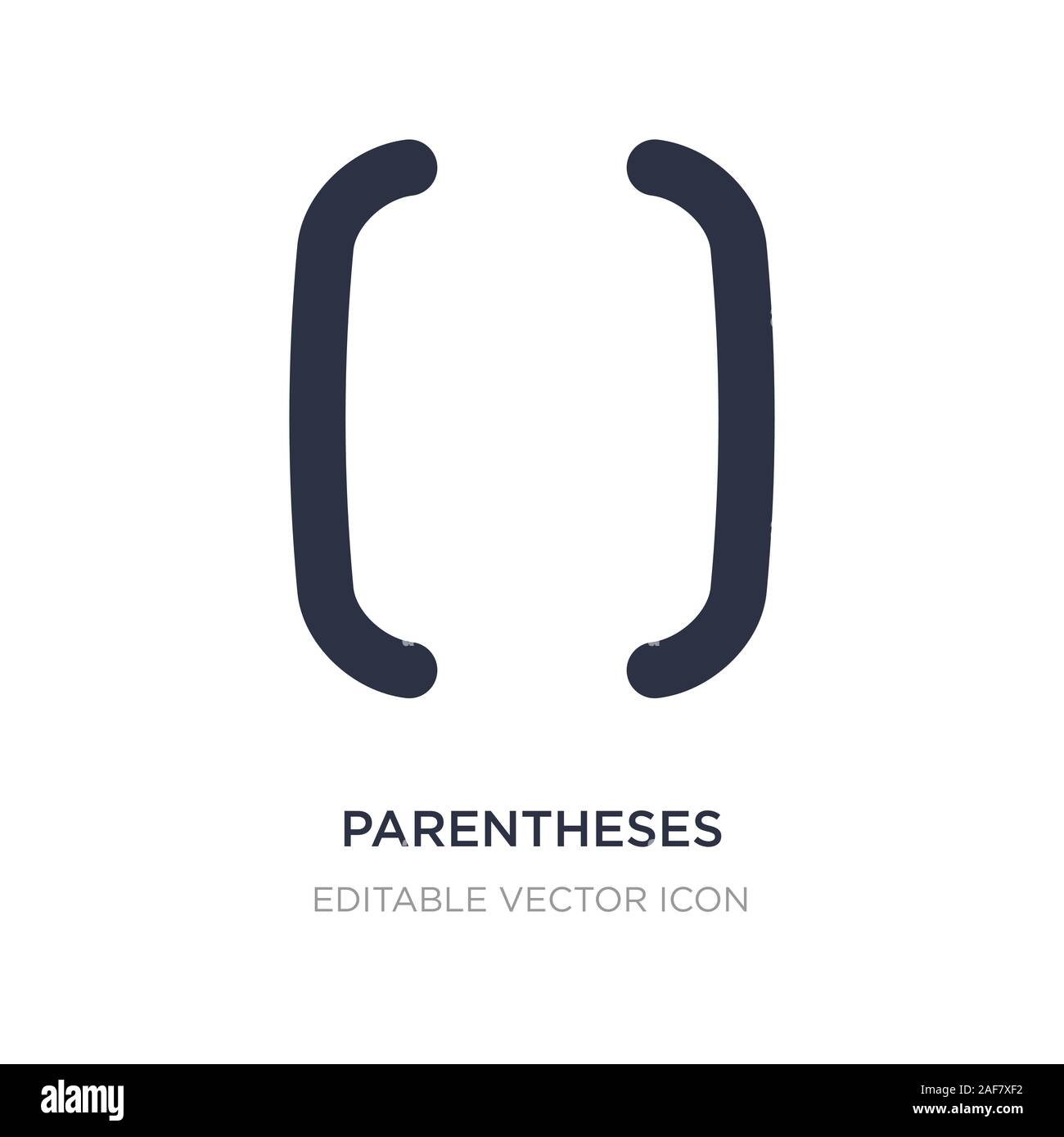 parentheses grouping icon on white background. Simple element